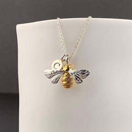 Personalised Sterling Silver Queen Bee Necklace